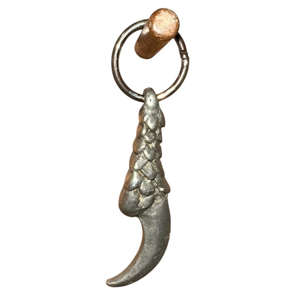Solid‎ Pewter Eagle Claw Talon Bird Dragon Silver Metal Keychain Fob